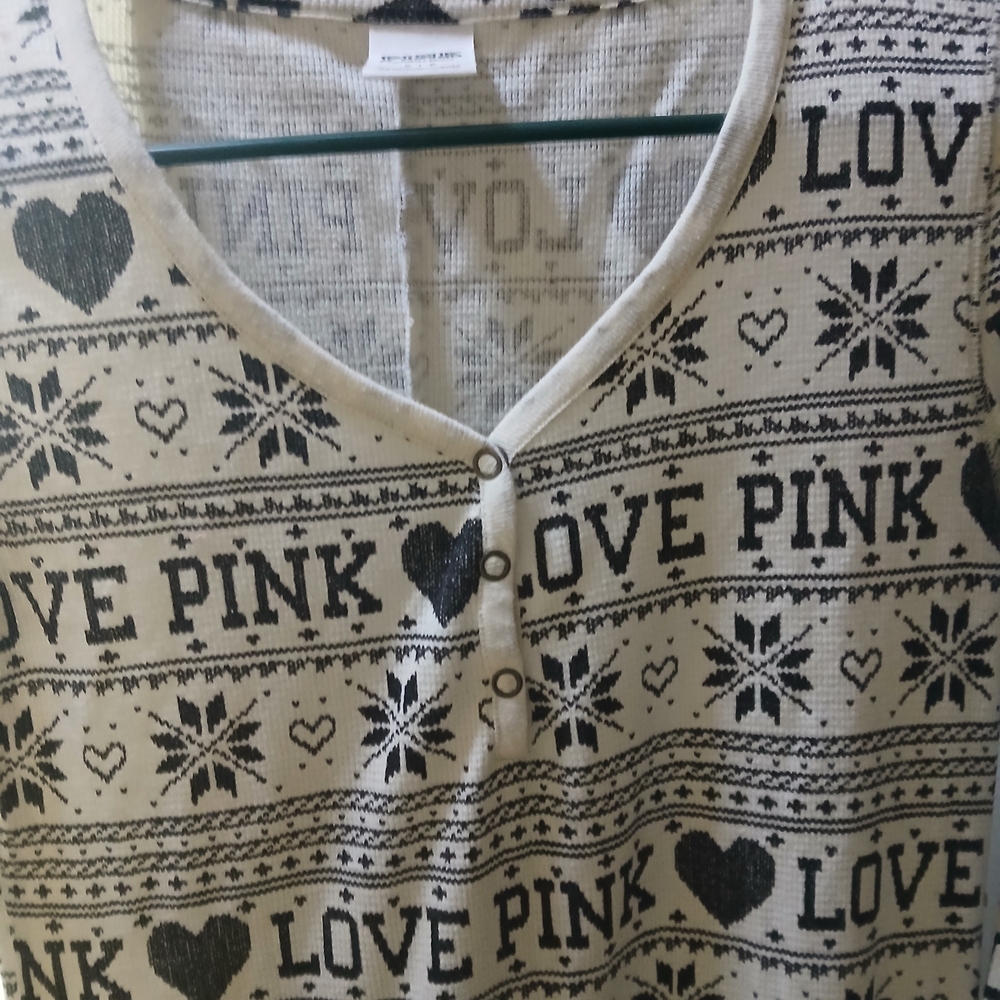 PINK Victoria's Secret Black and White Patterned Top - Picture 4 of 4